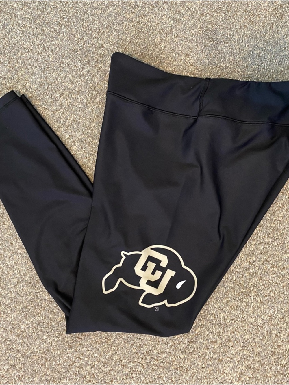 CU Buffs University of Colorado Buffaloes Leggings Women Black Large EUC